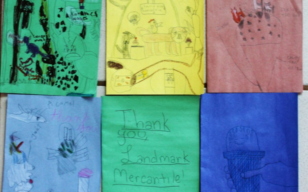 Students thank Landmark Mercantile