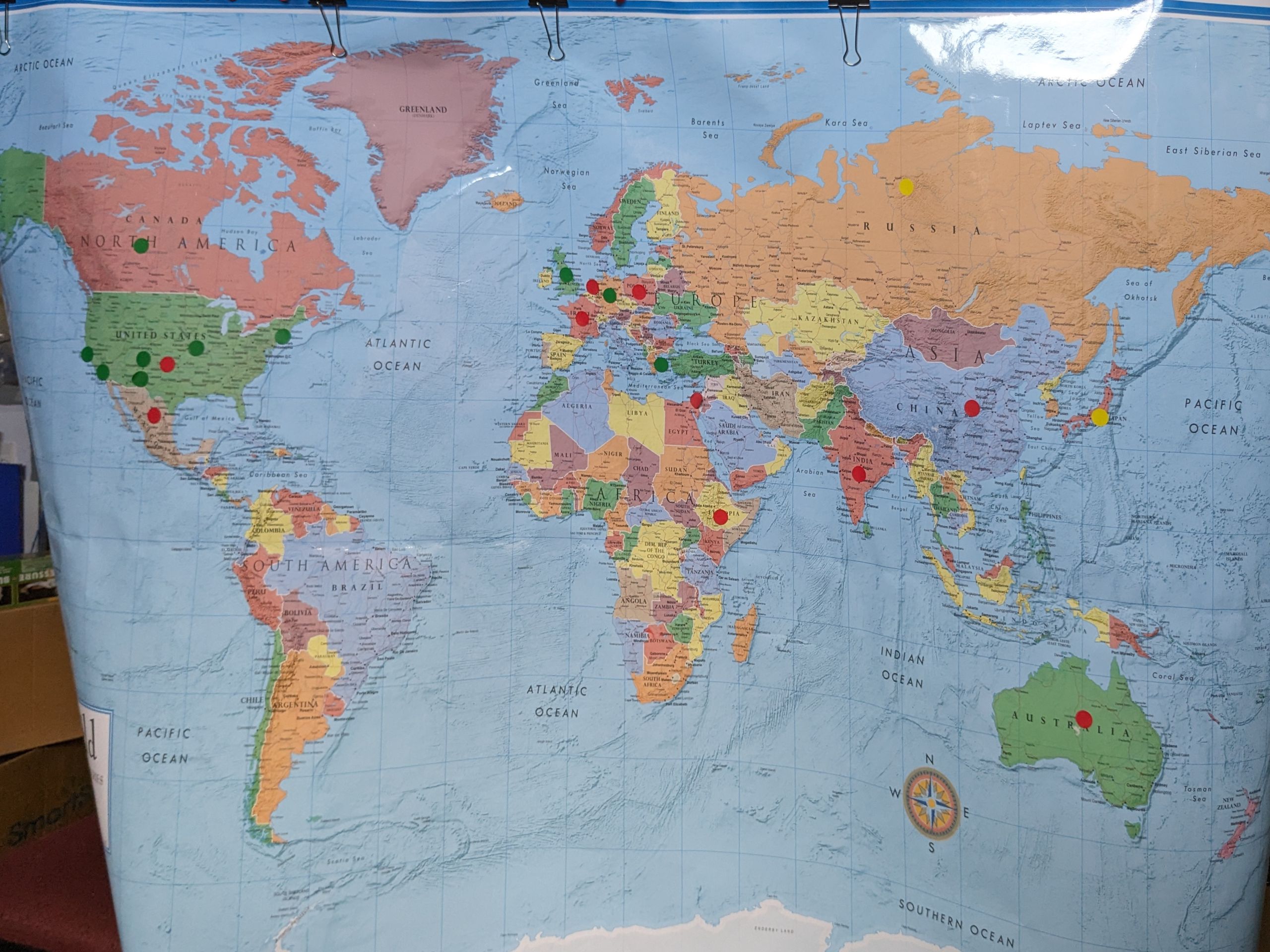 Science Lab World Map Students see science as global | Las Cruces Academy
